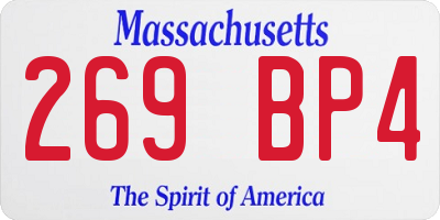 MA license plate 269BP4