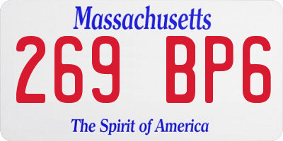MA license plate 269BP6