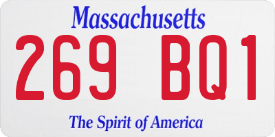 MA license plate 269BQ1