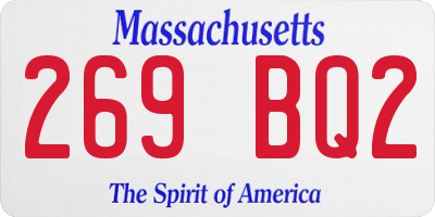 MA license plate 269BQ2
