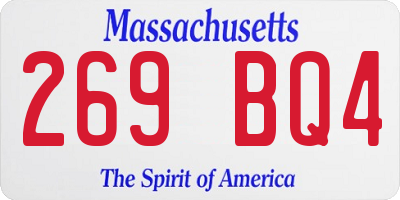 MA license plate 269BQ4