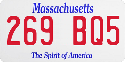 MA license plate 269BQ5