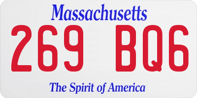 MA license plate 269BQ6