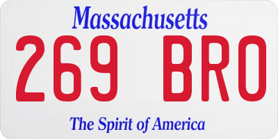 MA license plate 269BR0