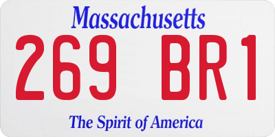 MA license plate 269BR1
