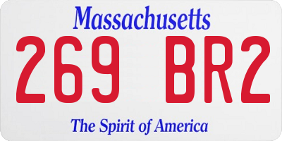 MA license plate 269BR2
