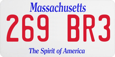 MA license plate 269BR3