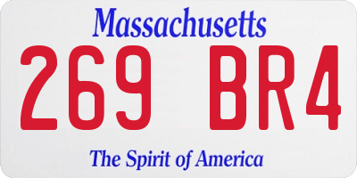 MA license plate 269BR4