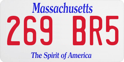 MA license plate 269BR5