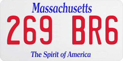 MA license plate 269BR6