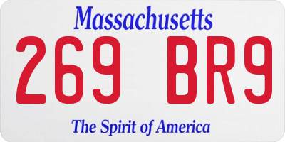 MA license plate 269BR9