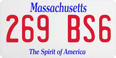 MA license plate 269BS6