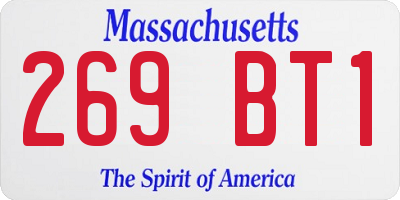 MA license plate 269BT1