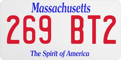 MA license plate 269BT2