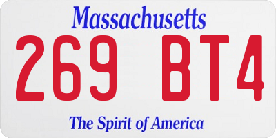 MA license plate 269BT4