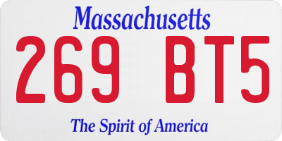 MA license plate 269BT5