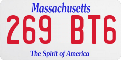 MA license plate 269BT6