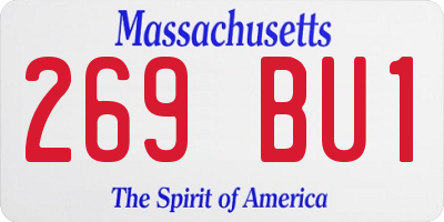 MA license plate 269BU1