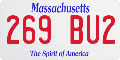 MA license plate 269BU2