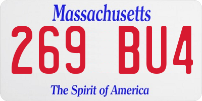 MA license plate 269BU4