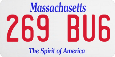 MA license plate 269BU6