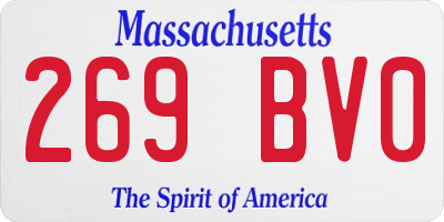 MA license plate 269BV0