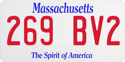 MA license plate 269BV2