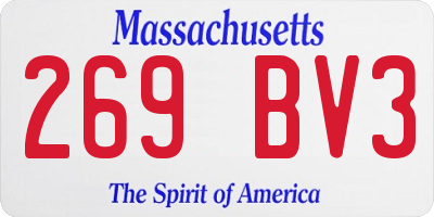 MA license plate 269BV3