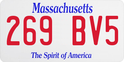 MA license plate 269BV5