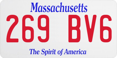 MA license plate 269BV6