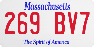 MA license plate 269BV7