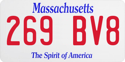 MA license plate 269BV8