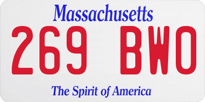 MA license plate 269BW0