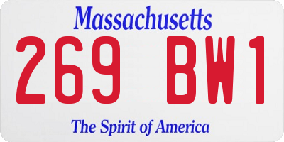 MA license plate 269BW1