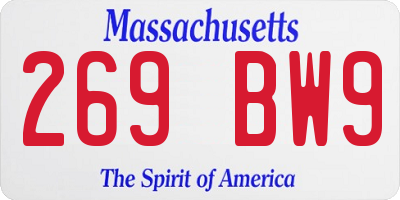 MA license plate 269BW9