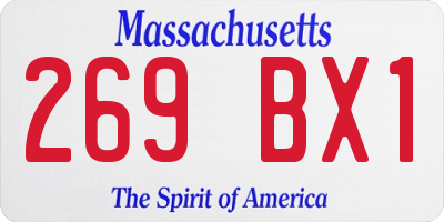 MA license plate 269BX1
