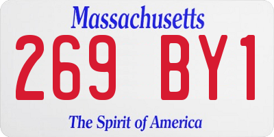 MA license plate 269BY1