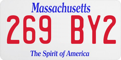 MA license plate 269BY2
