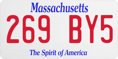 MA license plate 269BY5