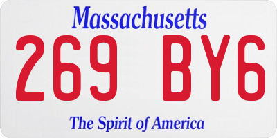 MA license plate 269BY6