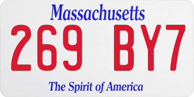MA license plate 269BY7