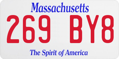 MA license plate 269BY8