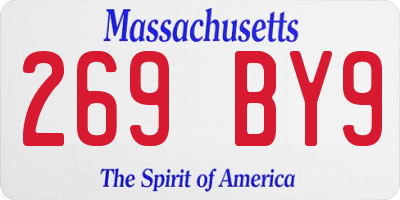 MA license plate 269BY9