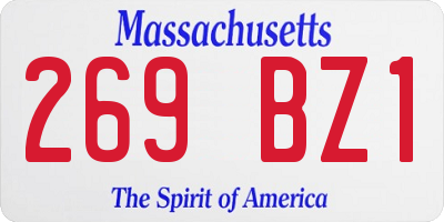 MA license plate 269BZ1