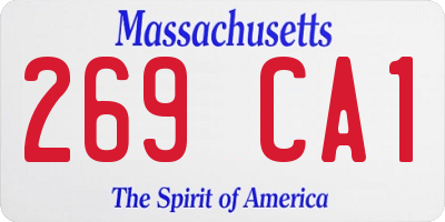 MA license plate 269CA1