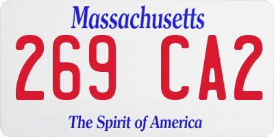 MA license plate 269CA2