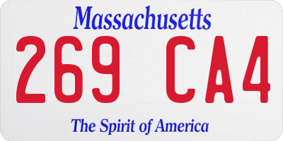 MA license plate 269CA4