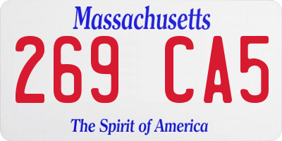MA license plate 269CA5