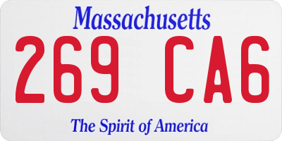 MA license plate 269CA6