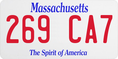 MA license plate 269CA7